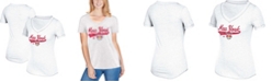 adidas Women's White New York Bulls Tail Stack V-Neck T-shirt